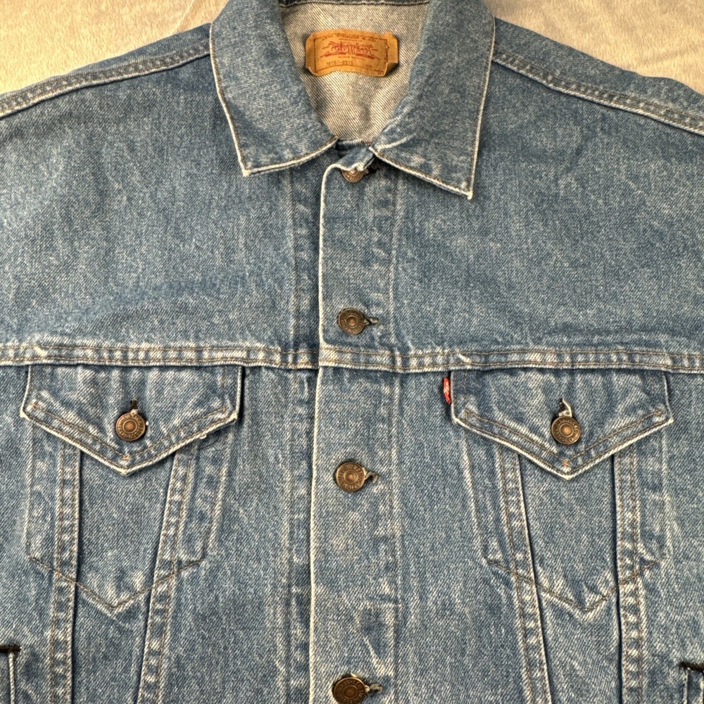 VTG Levi's Strauss & Co 70507 Reg‎ Blue Wash Trucker Denim Jacket Mens XL - Picture 10 of 16